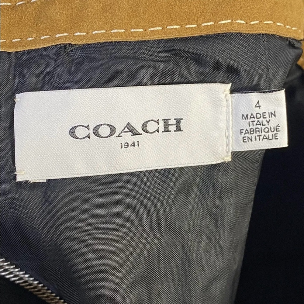 NWOT COACH 1941 Womens A-line Lamb Suede Leather Western Skirt with Studs Size 4 - Picture 5 of 6